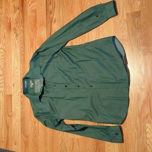 Express men's dress shirt dark green size medium 15-15.5 collar FITTED